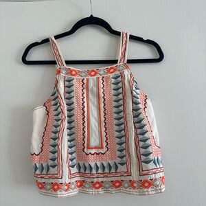 Anthropologie Geometric Patterned Sleeveless Top